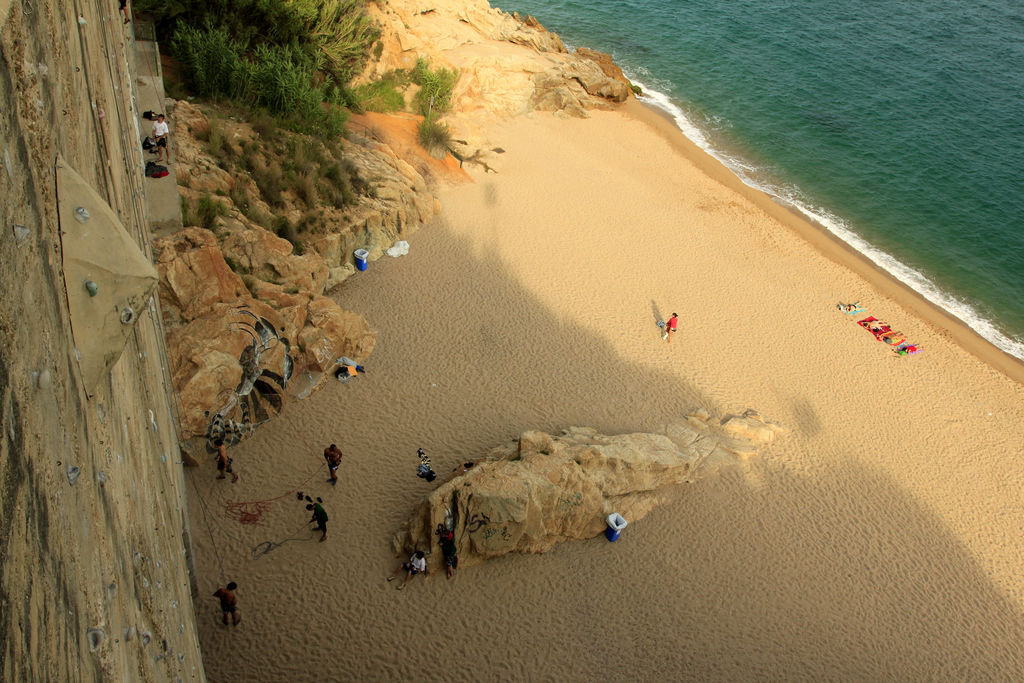 Escalada en la playa